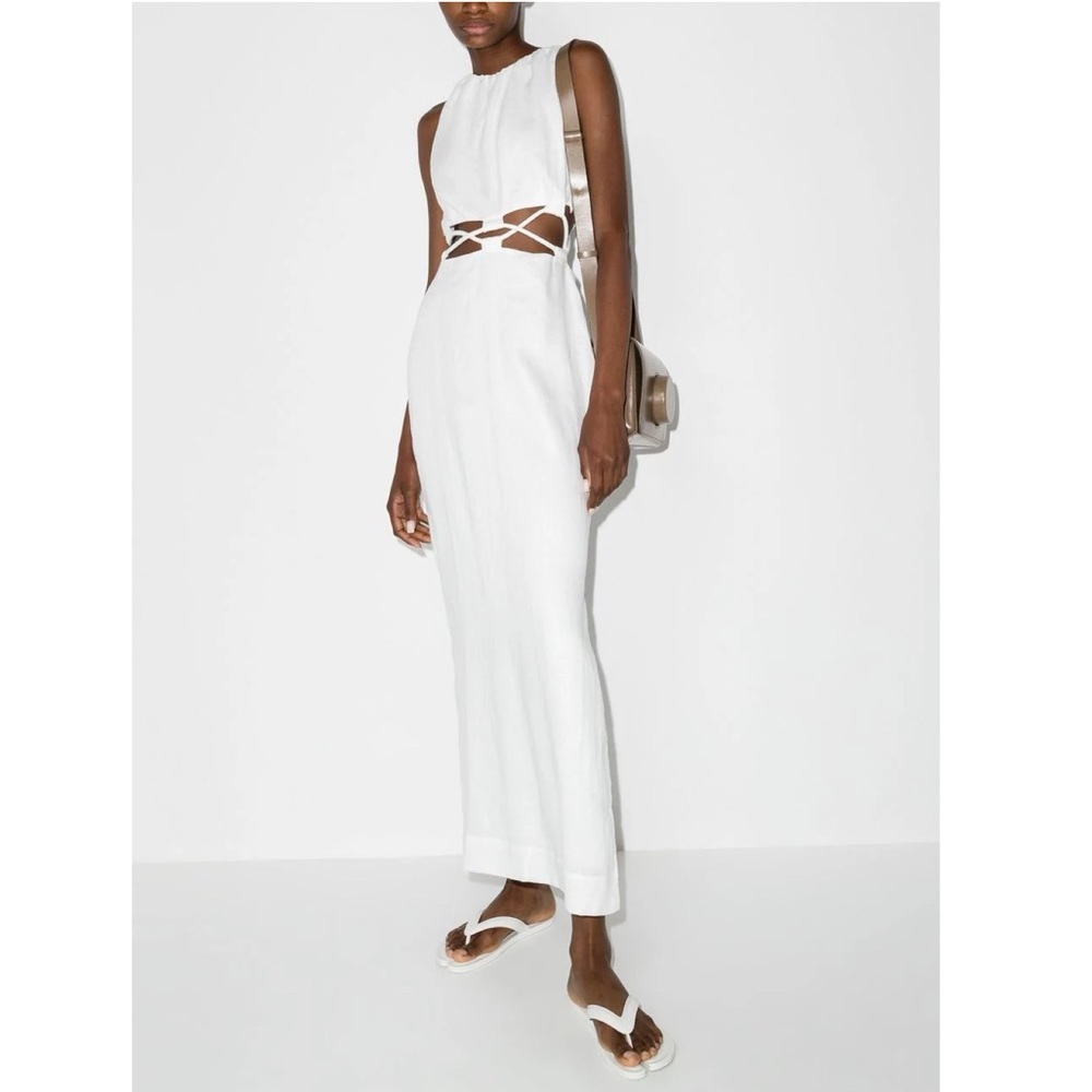 SIR the Label Mayra Deconstructed Maxi Dress Cut Out Linen